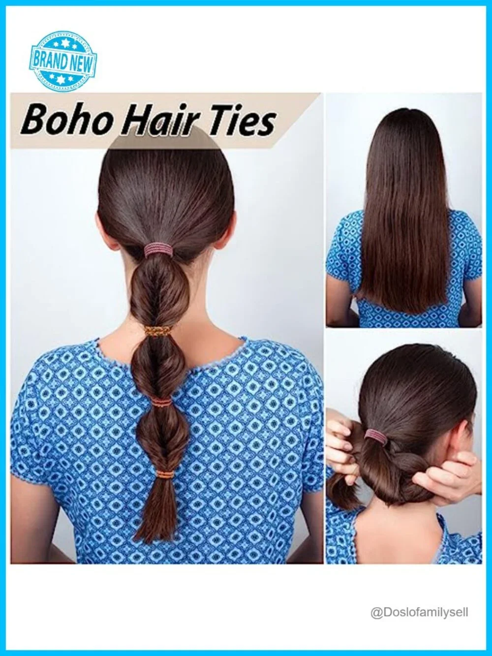 10 Pcs Boho Hair Ties Elastic Nylon Cotton Ponytail Holders